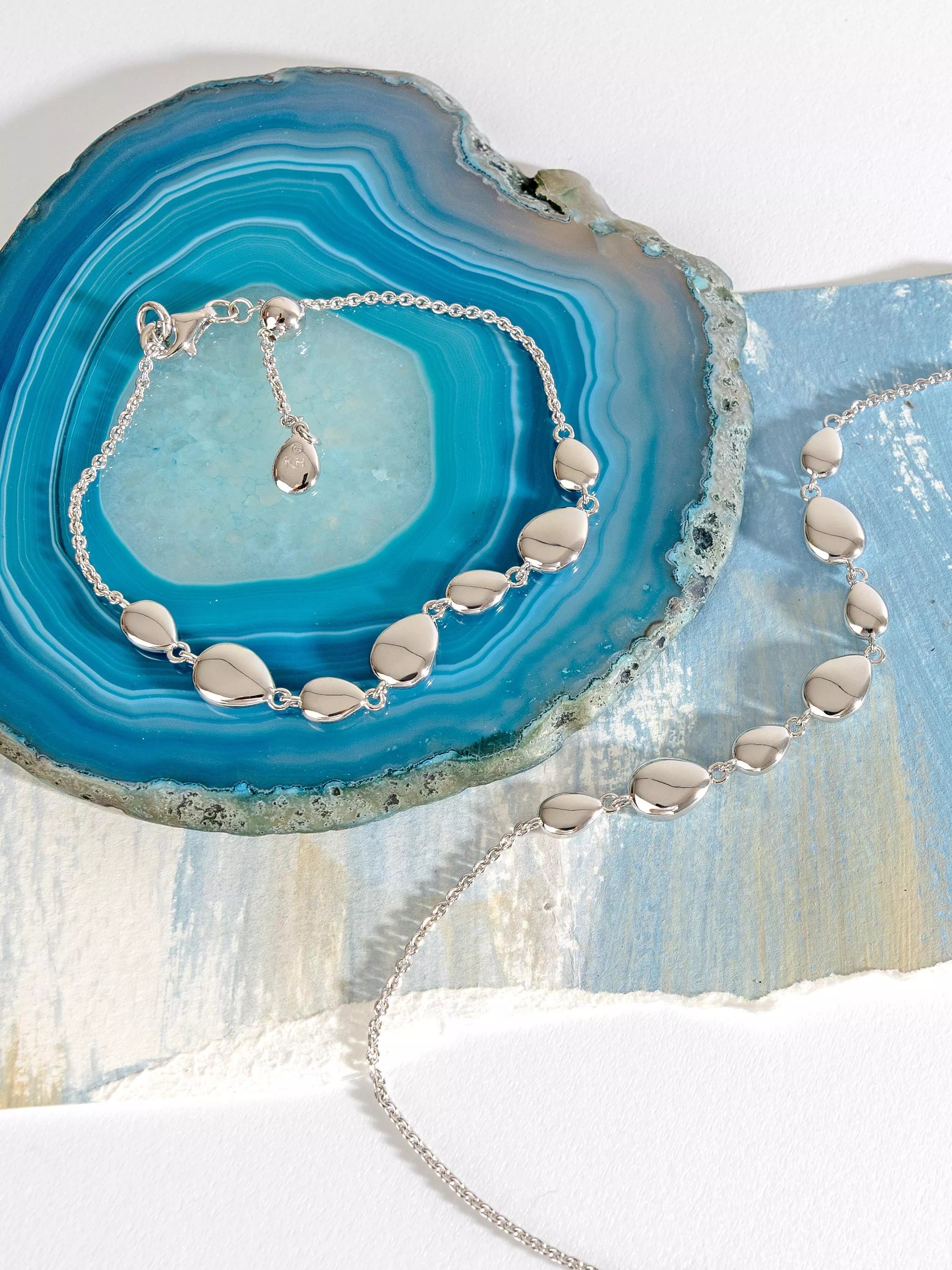Kit Heath coast pebble link bracelet silver, UK version
