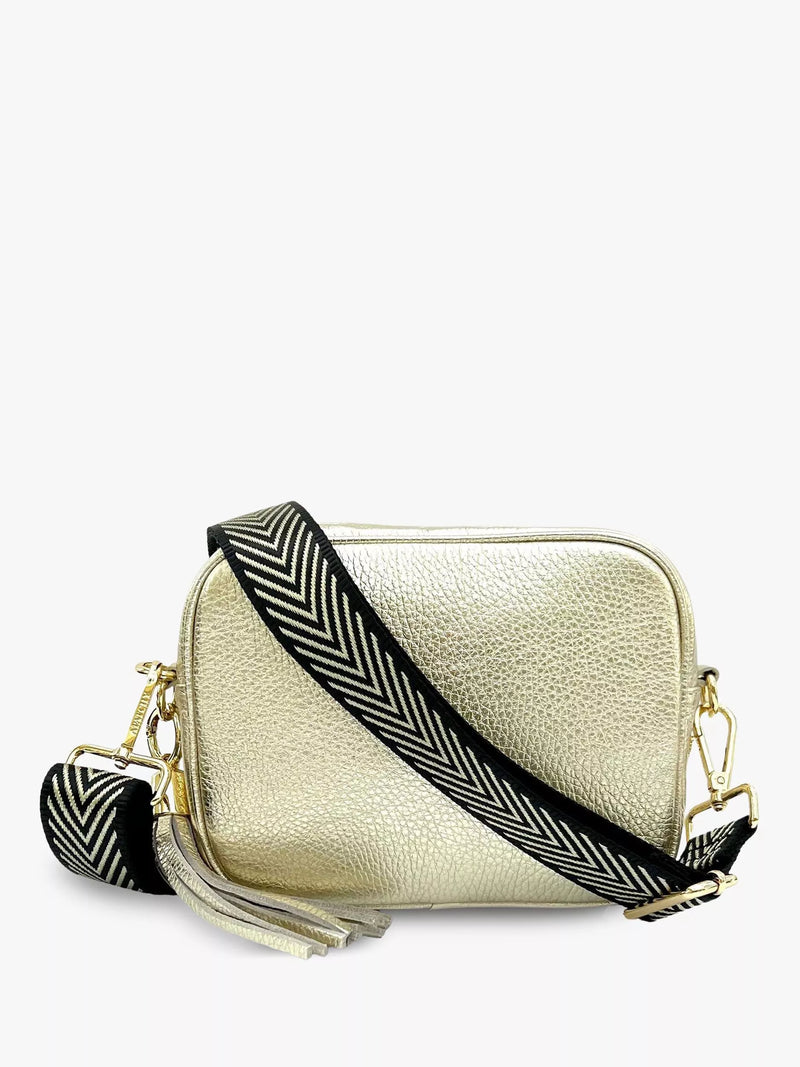 Apatchy London Leather Crossbody Bag Latte