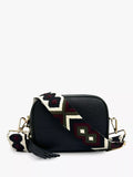 Apatchy London leather cross body bag black with adjustable strap - British product