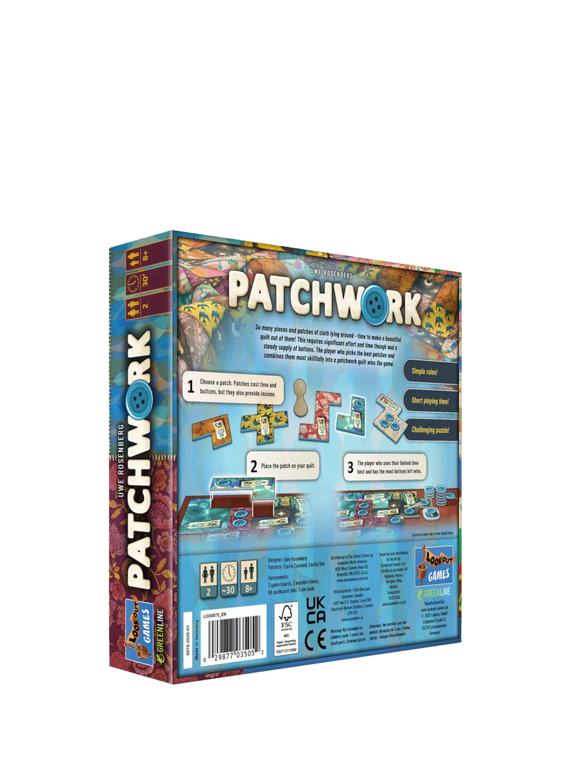 Asmodee Patchwork Refresh board game (British brand)