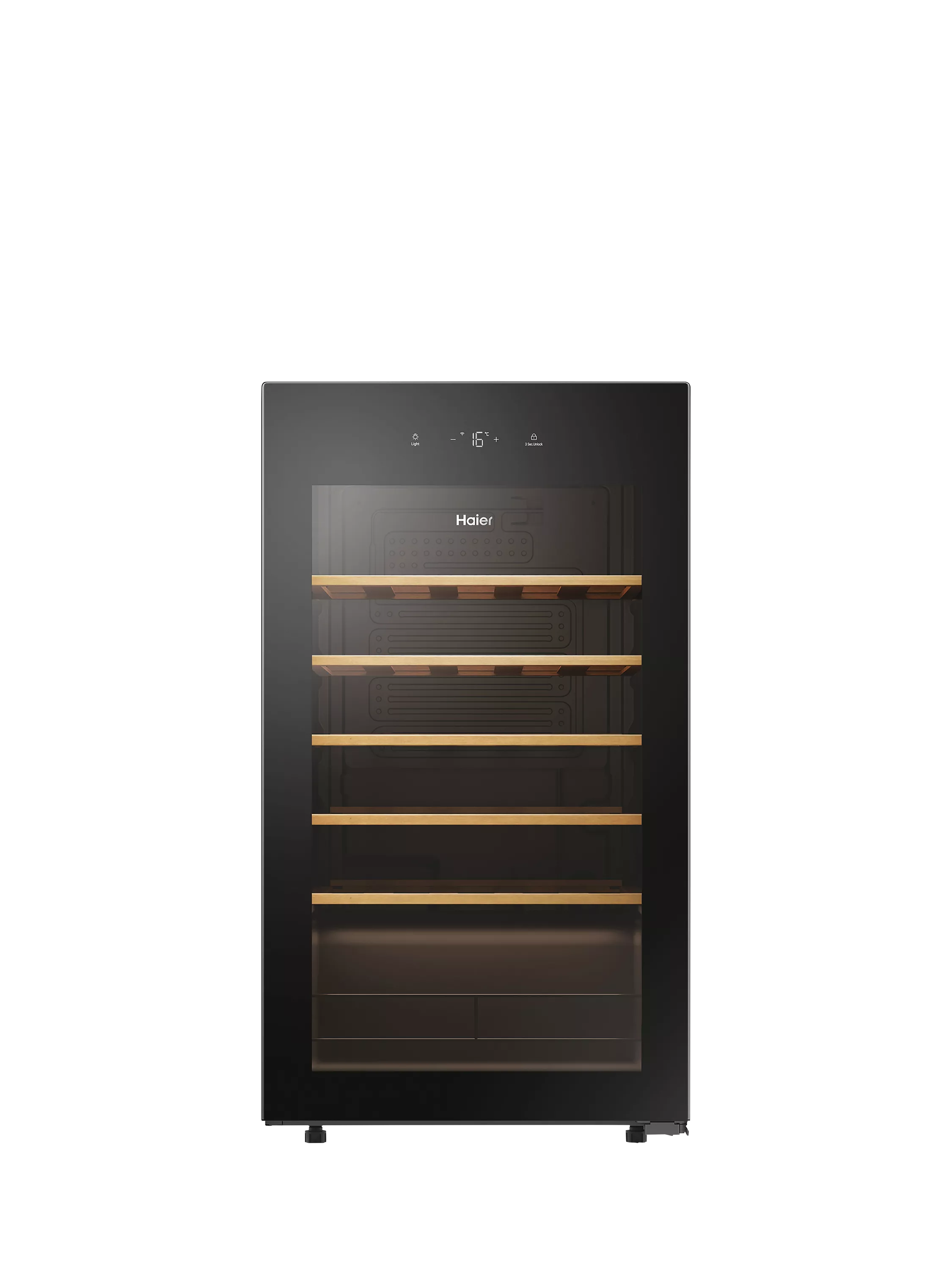 Haier freestanding wine cooler 34-bottle black - British product