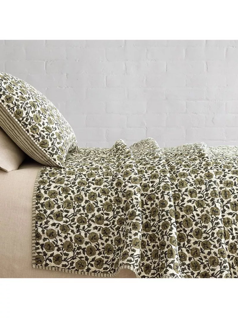 West Elm Laney Floral quilted bedspread king size, imported from the UK