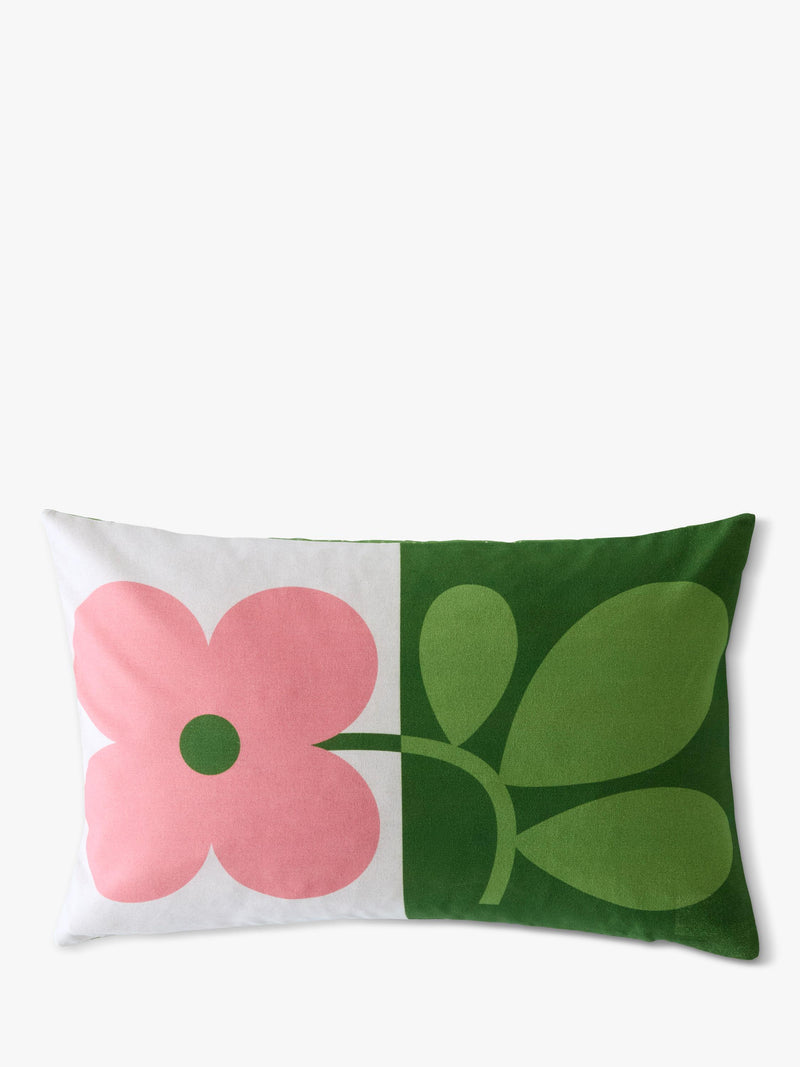 Orla Kiely Floret cushion with signature four-petal flower print, UK version
