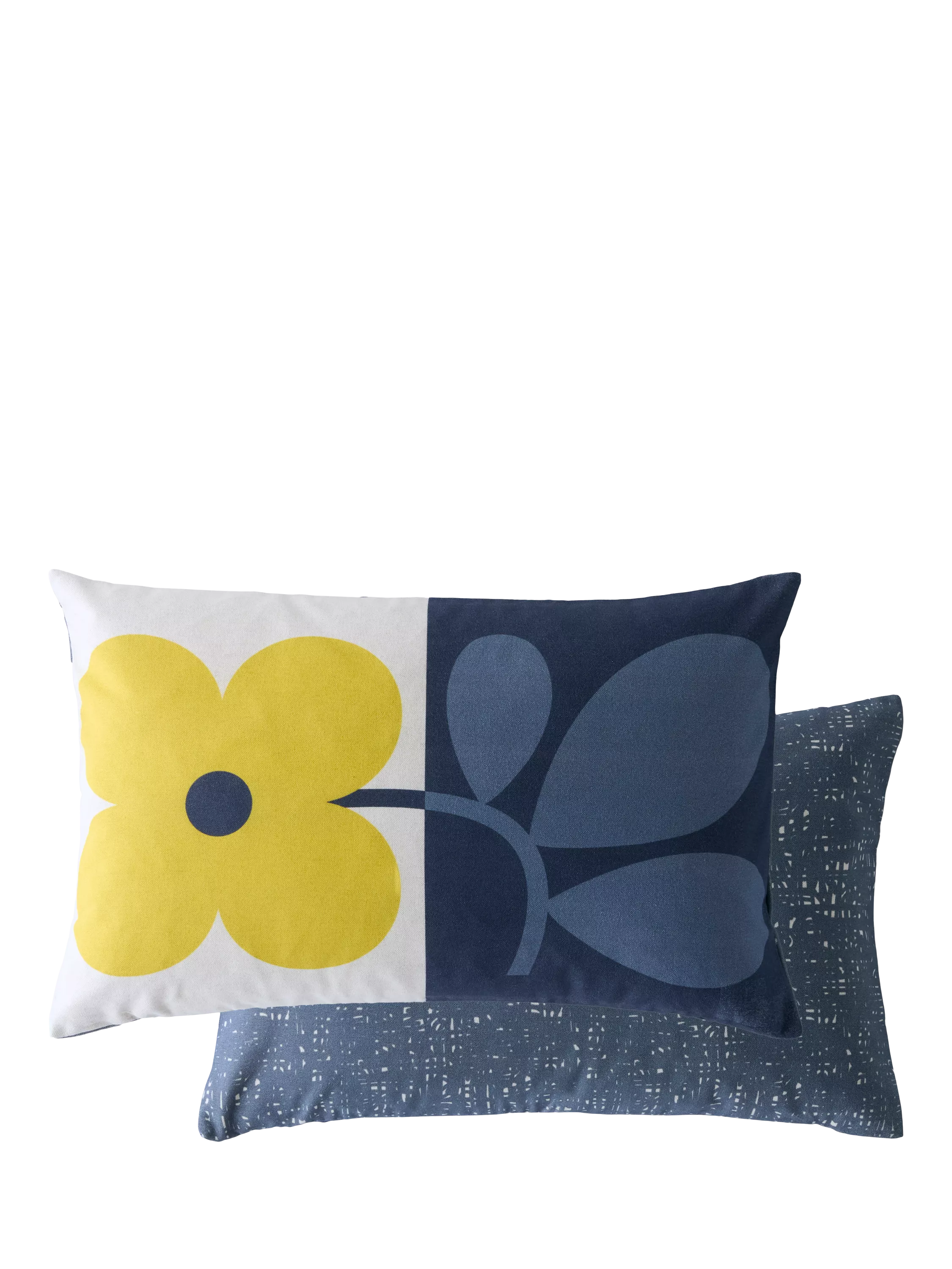 Orla Kiely Floret cushion with signature four-petal flower print, UK version