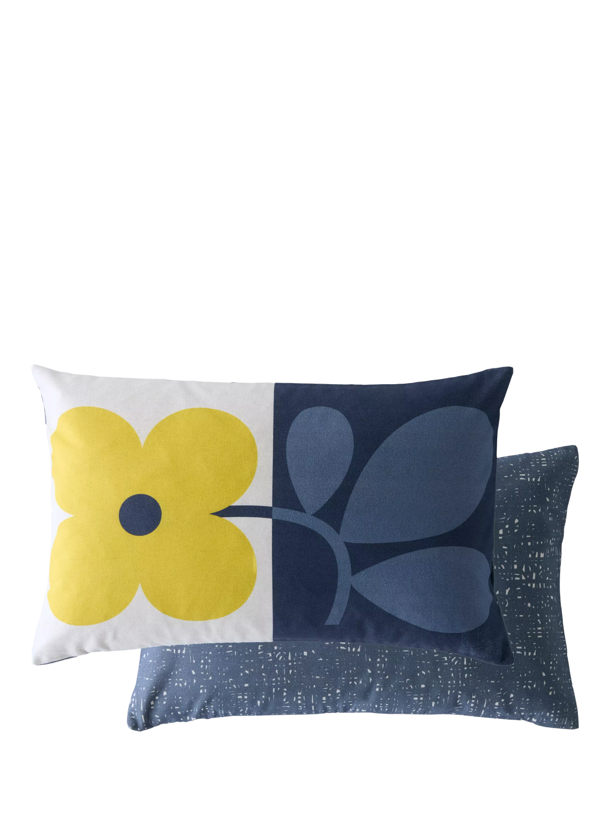 Orla Kiely Floret cushion with signature four-petal flower print, UK version