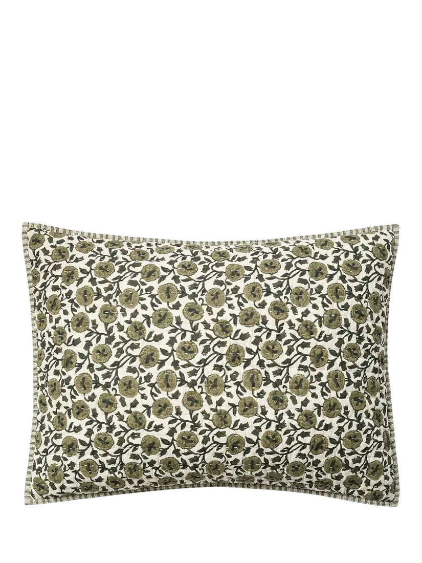 West Elm Laney floral quilted pillowsham - British product