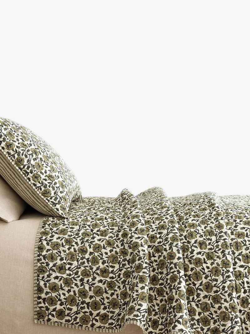 West Elm Laney floral quilted pillowsham - British product