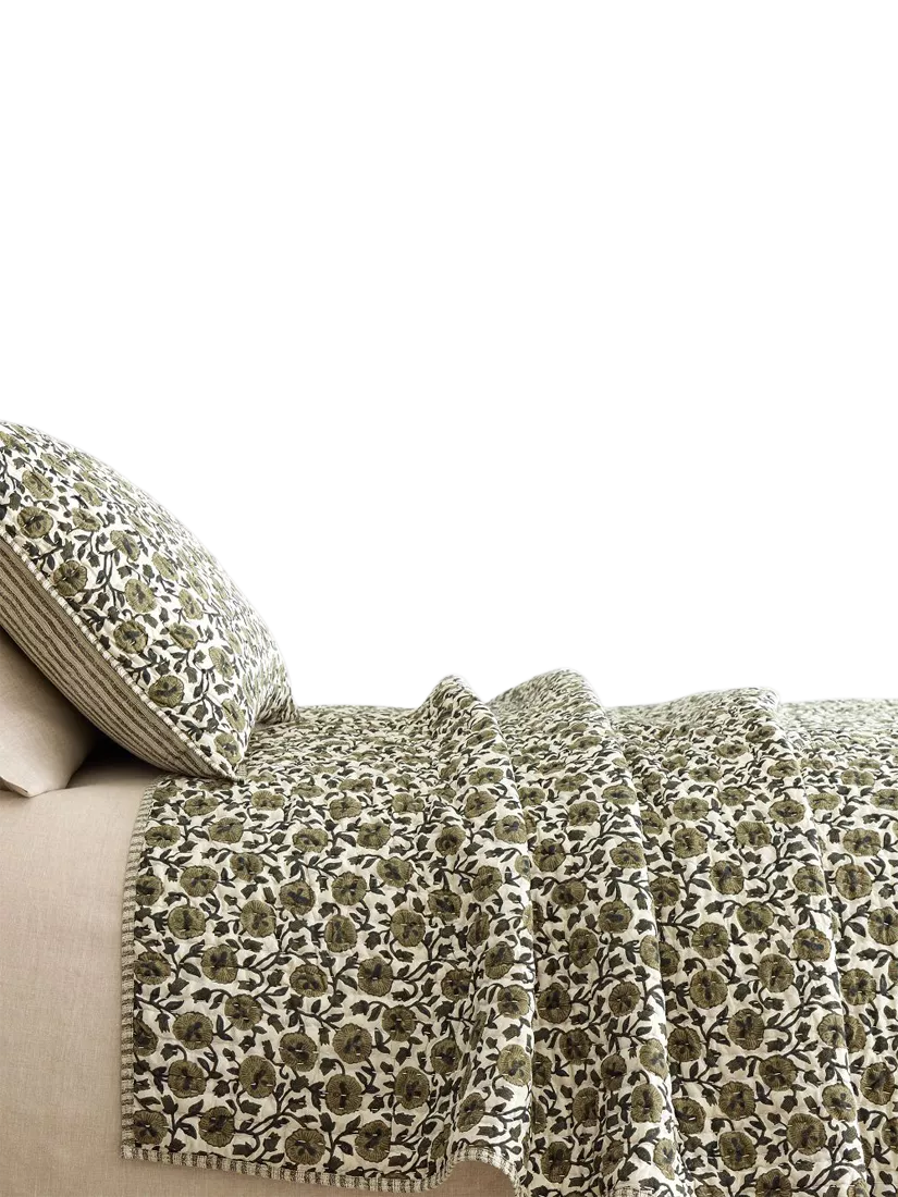 West Elm Laney floral quilted pillowsham - British product