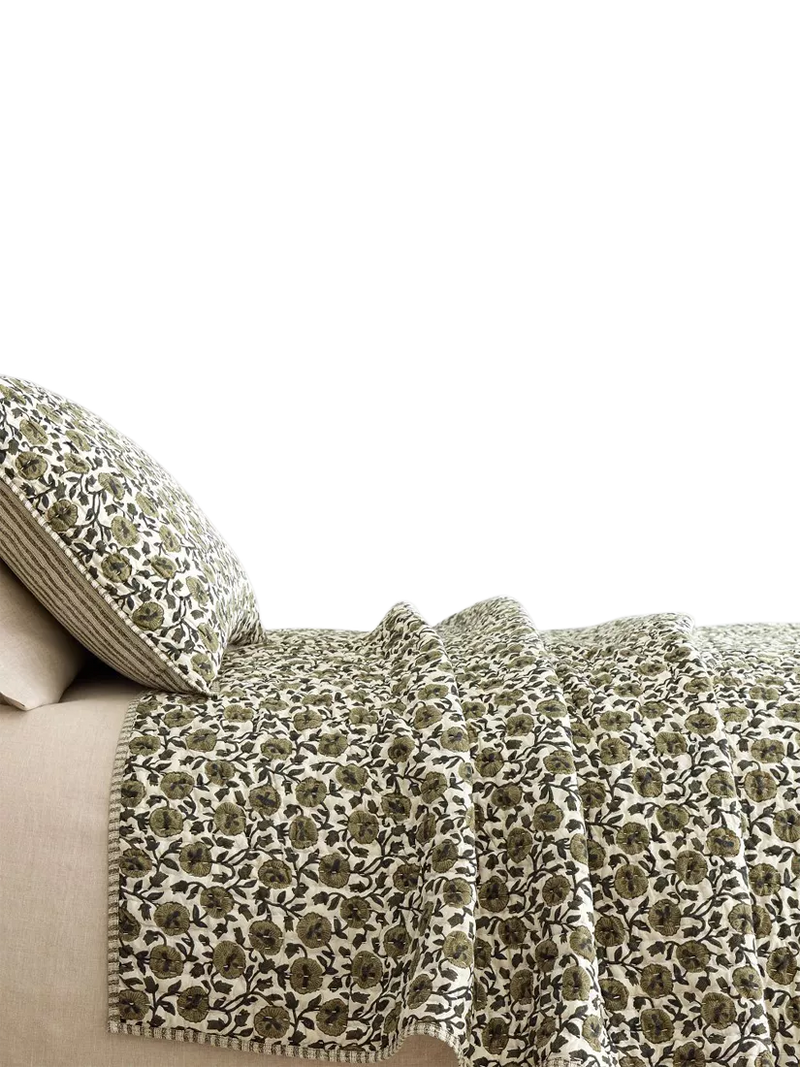 West Elm Laney floral quilted pillowsham - British product