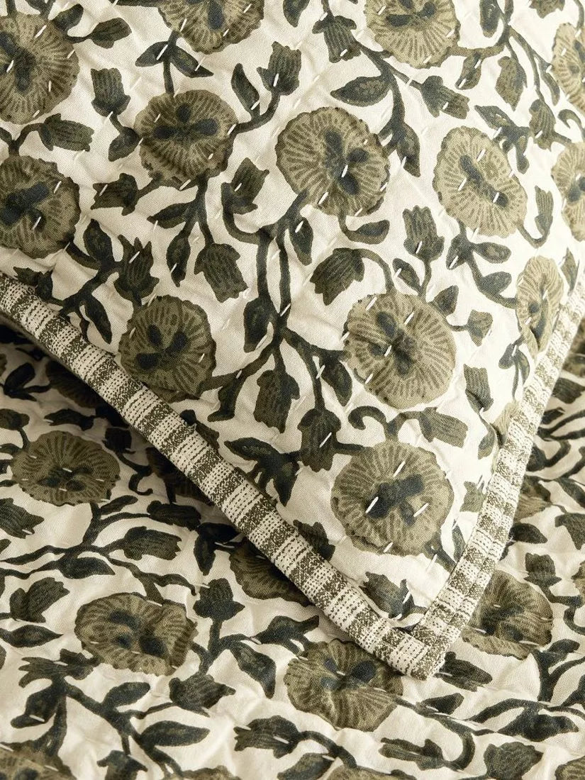 West Elm Laney floral quilted pillowsham - British product