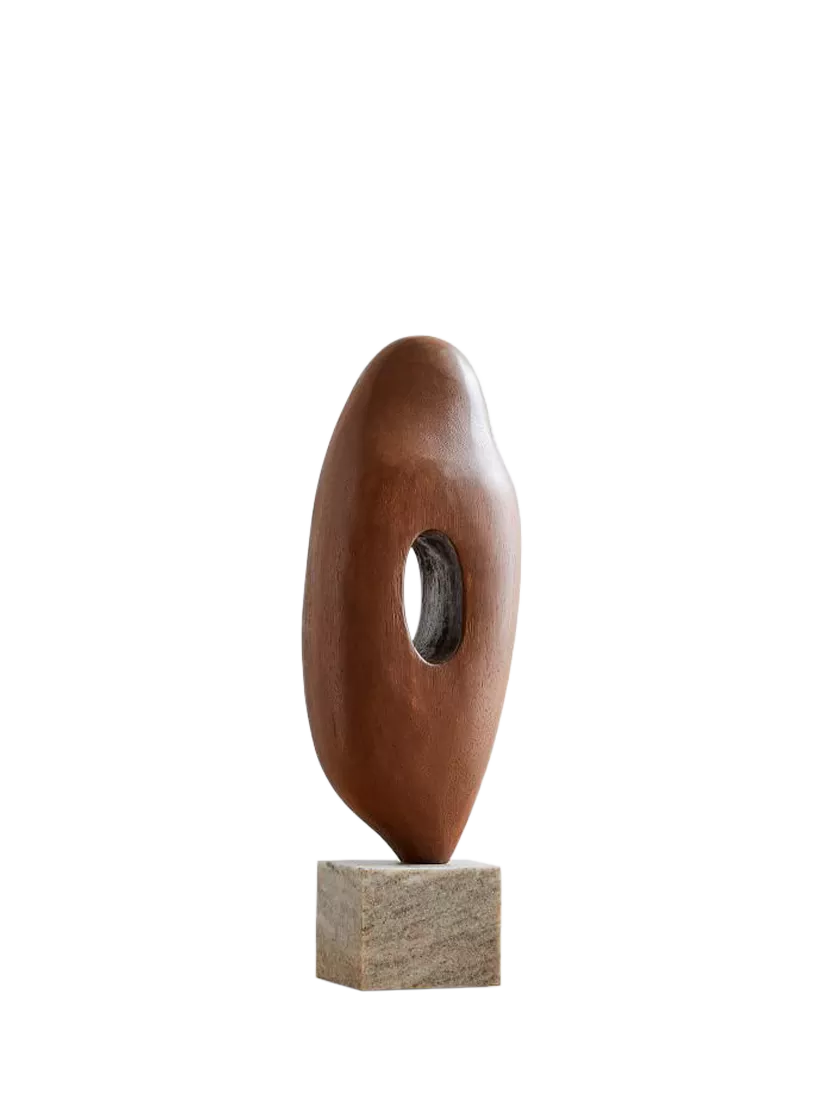West Elm sculptural ornament in walnut - British product