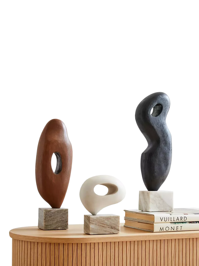 West Elm sculptural ornament in walnut - British product