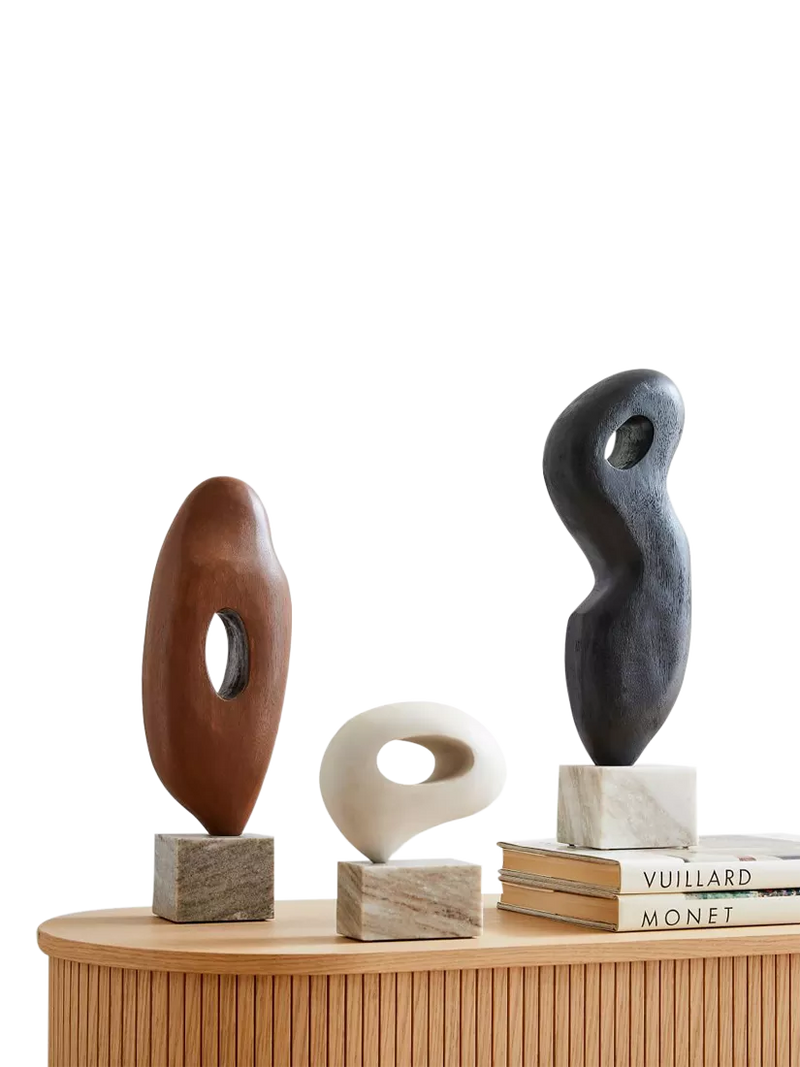 West Elm sculptural ornament in walnut - British product