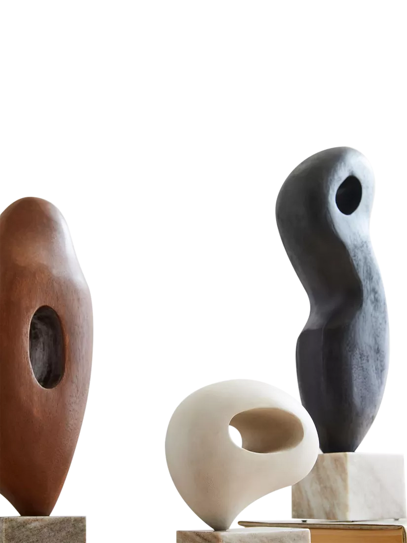 West Elm sculptural ornament in walnut - British product