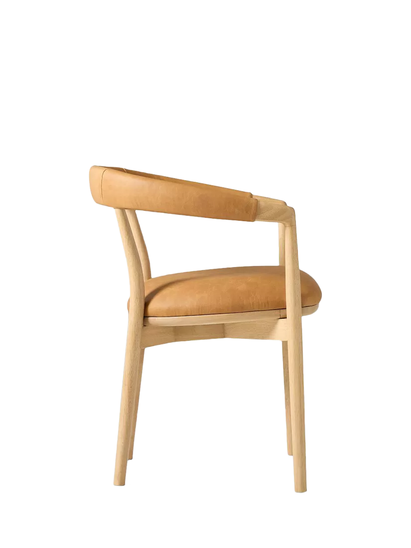 West Elm Irvine leather dining chair in Sesame, UK version