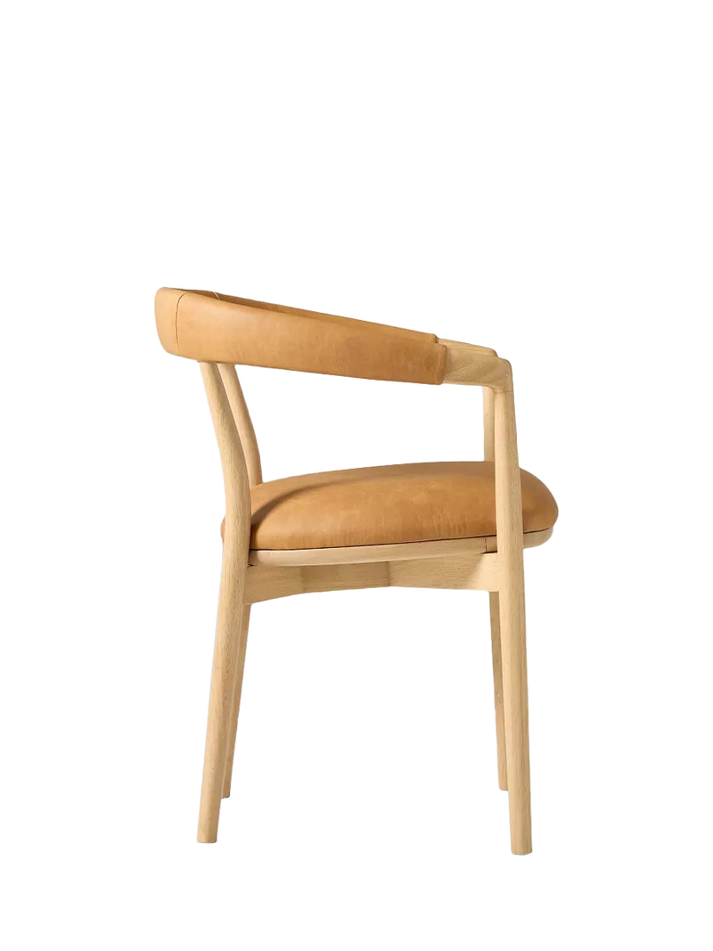 West Elm Irvine leather dining chair in Sesame, UK version
