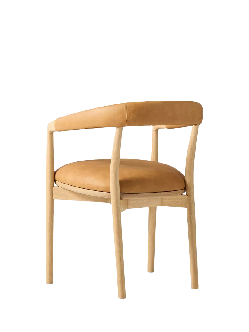 West Elm Irvine leather dining chair in Sesame, UK version