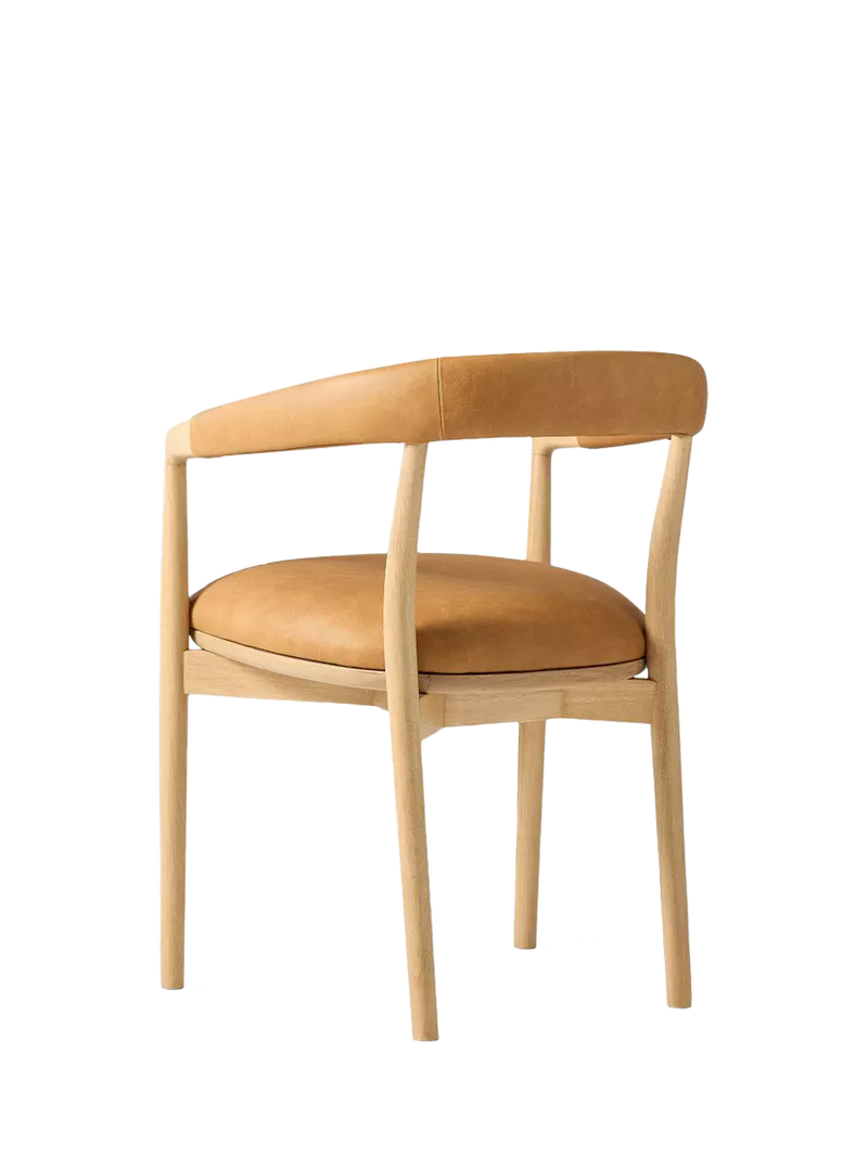 West Elm Irvine leather dining chair in Sesame, UK version