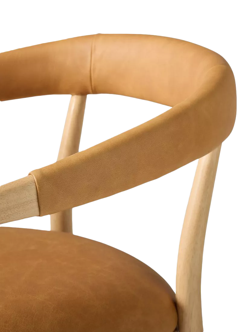 West Elm Irvine leather dining chair in Sesame, UK version