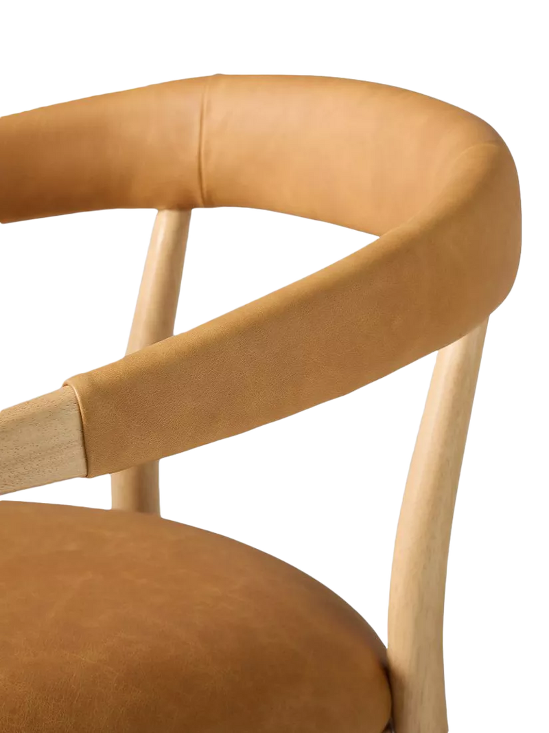 West Elm Irvine leather dining chair in Sesame, UK version