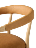 West Elm Irvine leather dining chair in Sesame, UK version