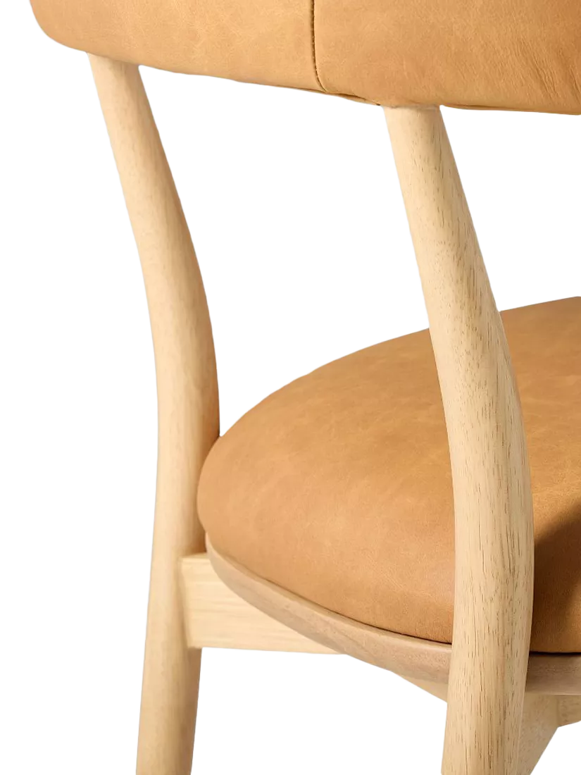 West Elm Irvine leather dining chair in Sesame, UK version
