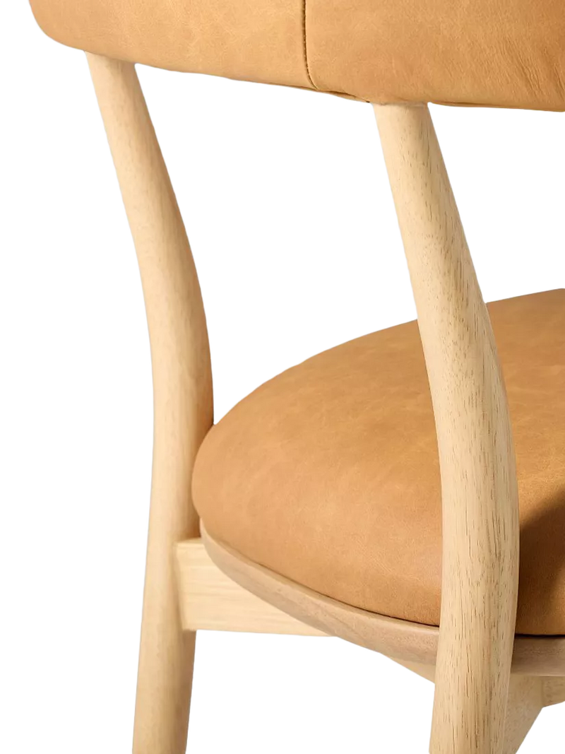 West Elm Irvine leather dining chair in Sesame, UK version