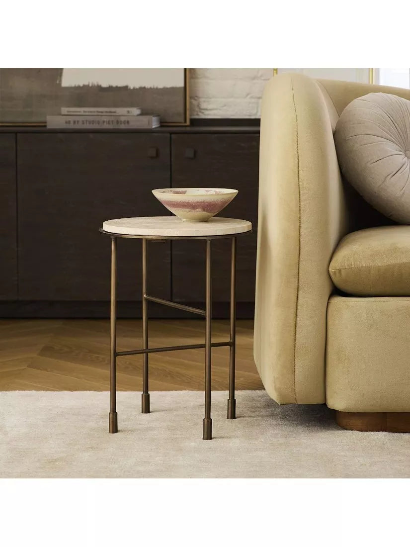 West Elm Fay side table warm brass, imported from the UK