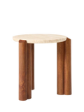 West Elm travertine side table Cool Walnut, imported from the UK
