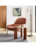 West Elm travertine side table Cool Walnut, imported from the UK