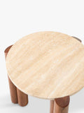 West Elm travertine side table Cool Walnut, imported from the UK