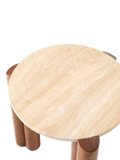 West Elm travertine side table Cool Walnut, imported from the UK