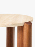 West Elm travertine side table Cool Walnut, imported from the UK