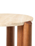 West Elm travertine side table Cool Walnut, imported from the UK