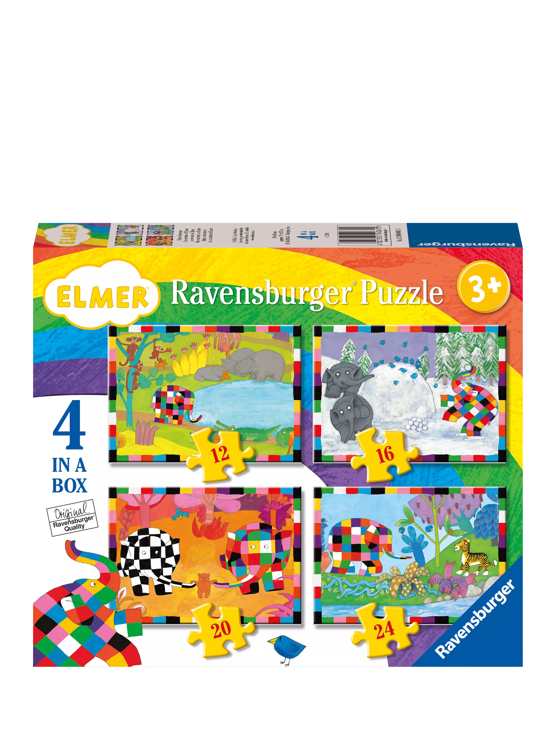 Elmer 4-in-1 jigsaw puzzle set 72 pieces (British brand)