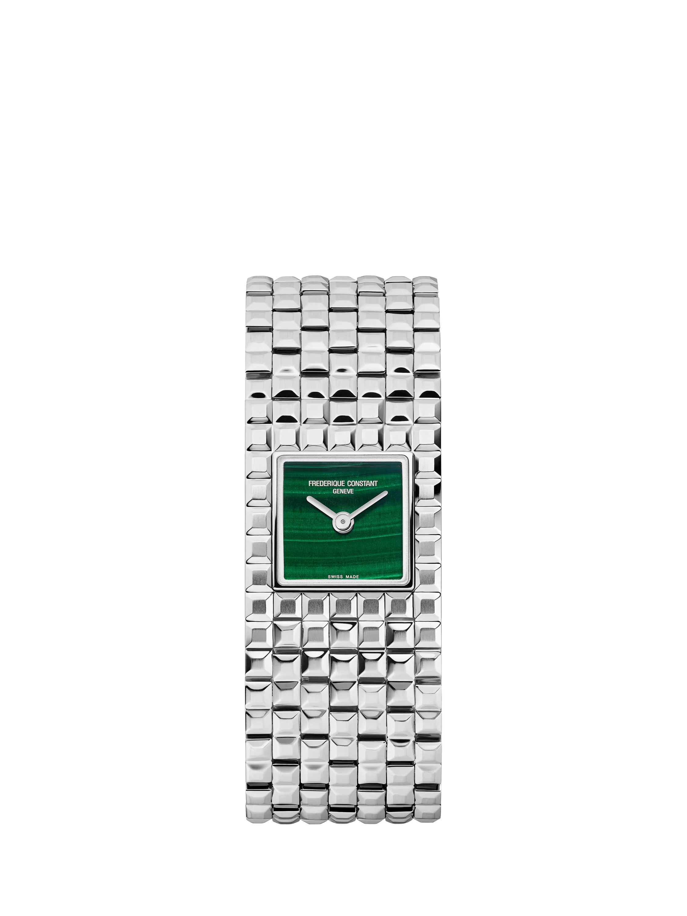 Frederique Constant women's square watch green malachite dial, imported from the UK