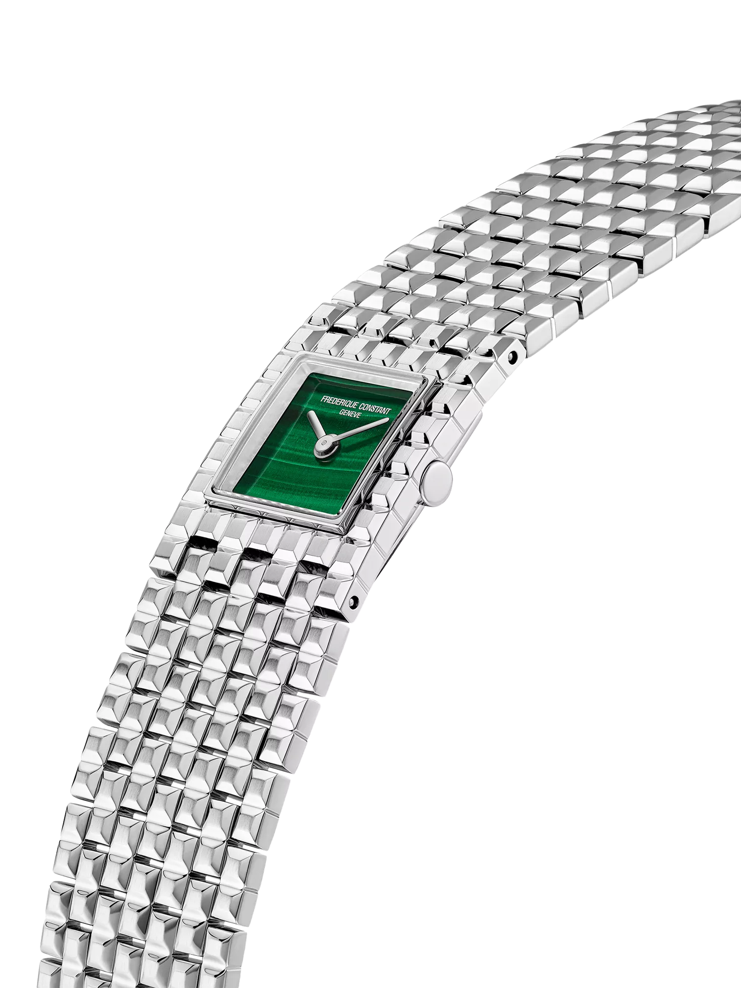 Frederique Constant women's square watch green malachite dial, imported from the UK