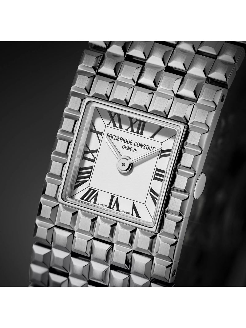 Frederique Constant Classics Manchette women's square watch silver bracelet - British product