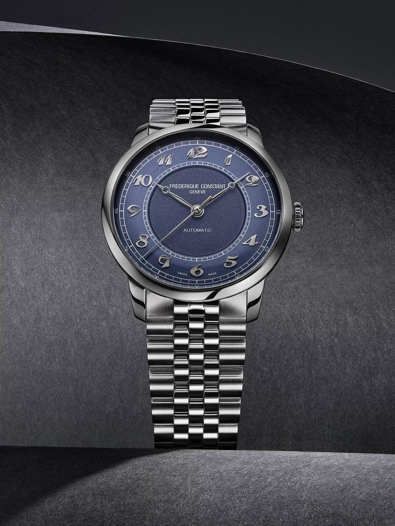 Frederique Constant Classics Premiere automatic watch with blue dial (British brand)