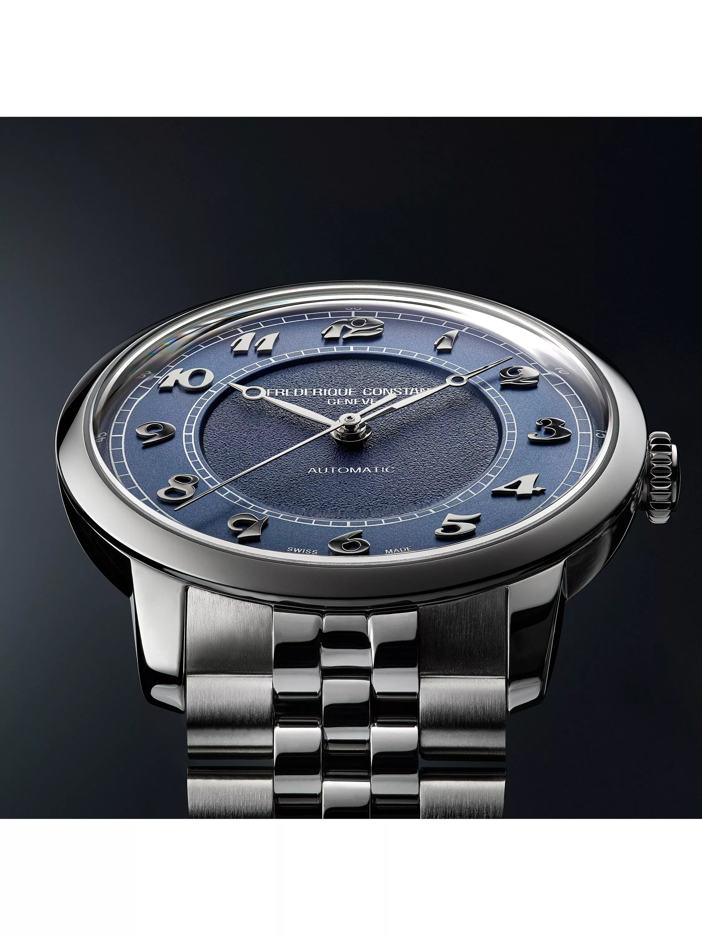 Frederique Constant Classics Premiere automatic watch with blue dial (British brand)