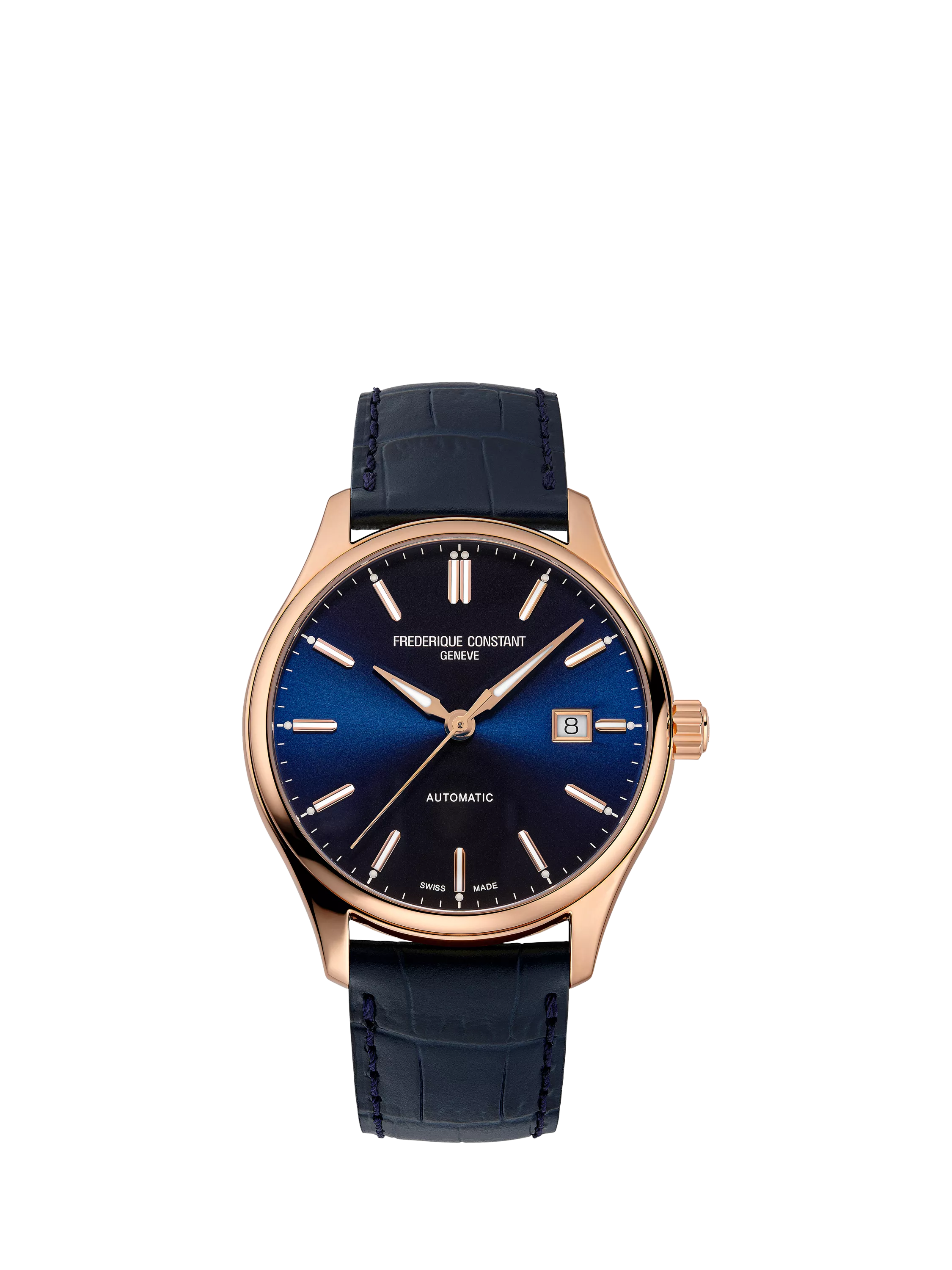 Frederique Constant watch blue dial leather strap, imported from the UK