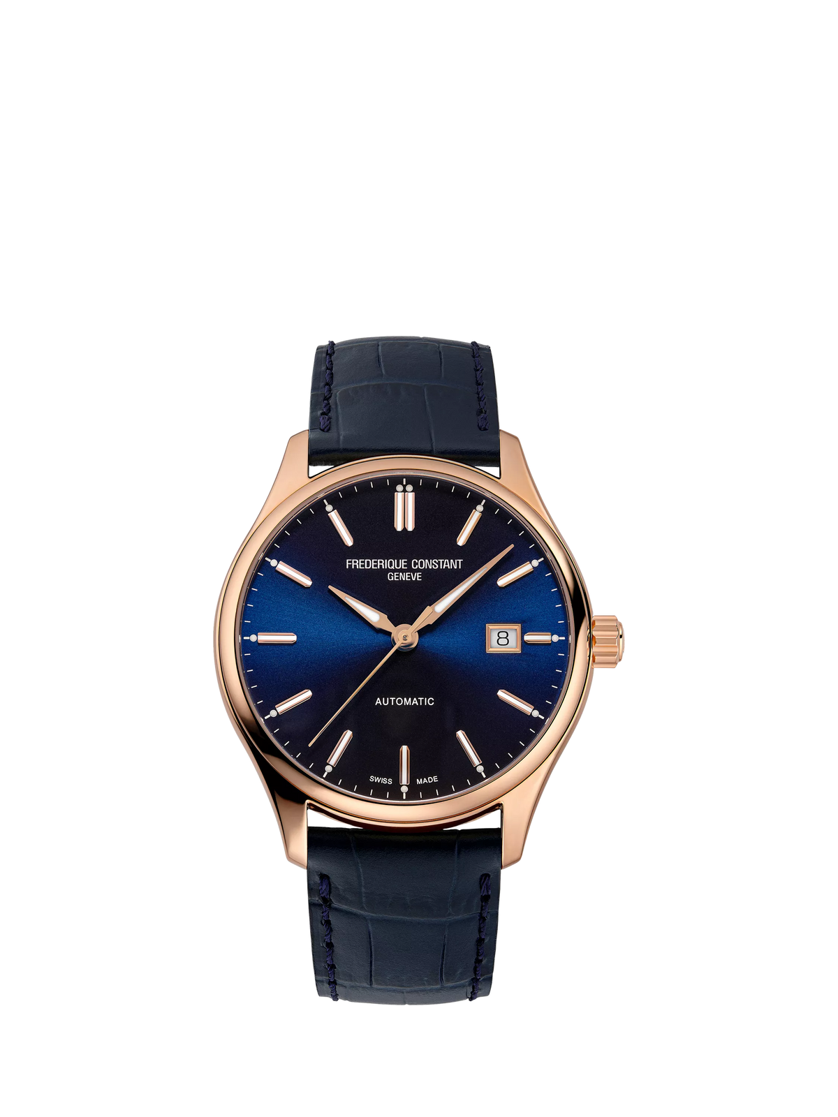 Frederique Constant watch blue dial leather strap, imported from the UK