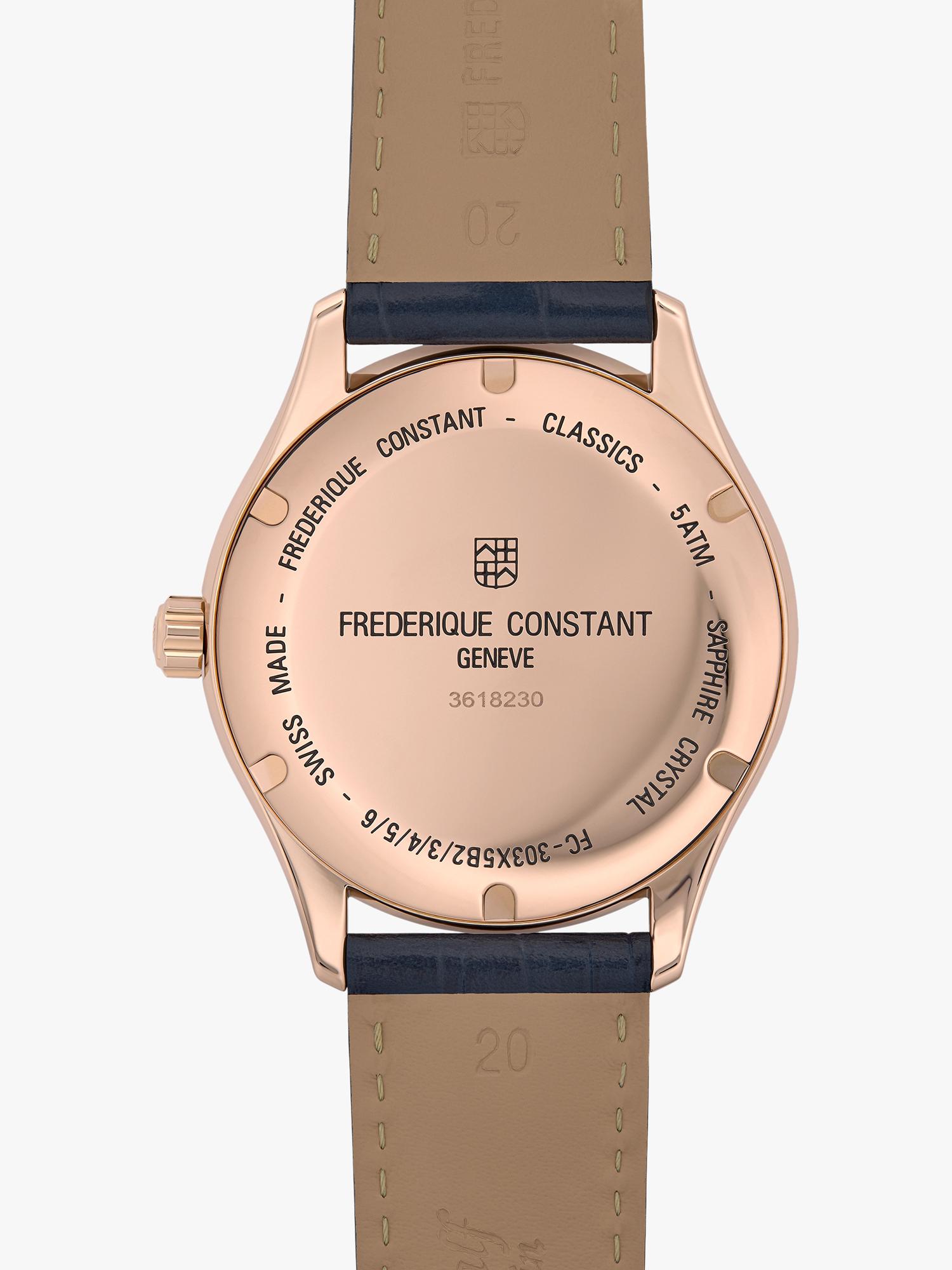 Frederique Constant watch blue dial leather strap, imported from the UK