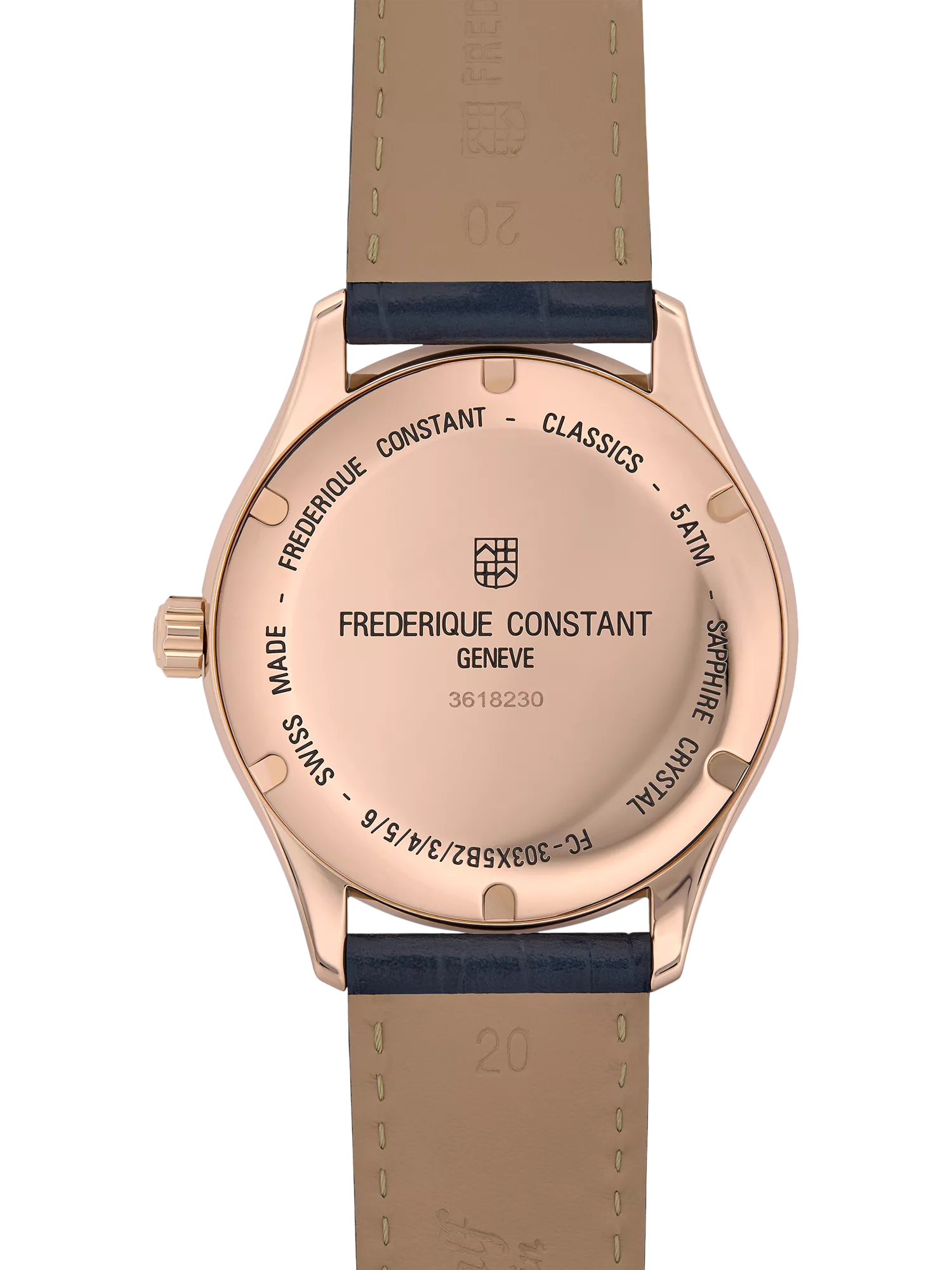 Frederique Constant watch blue dial leather strap, imported from the UK