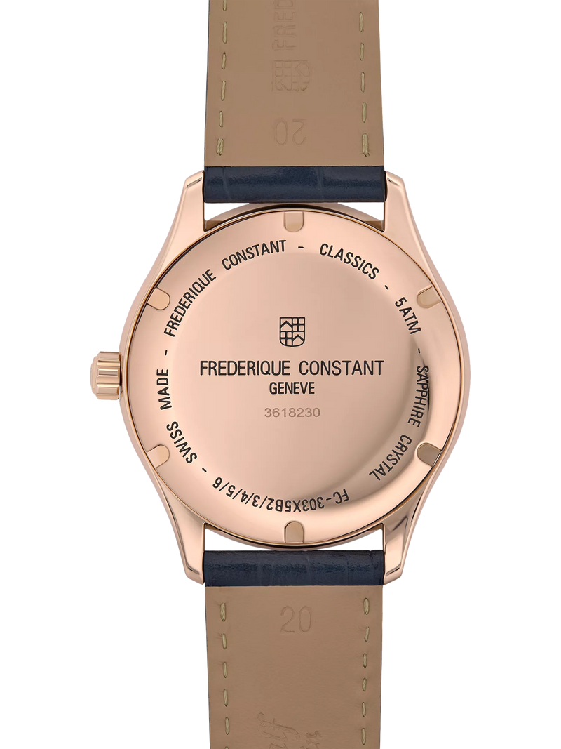 Frederique Constant watch blue dial leather strap, imported from the UK