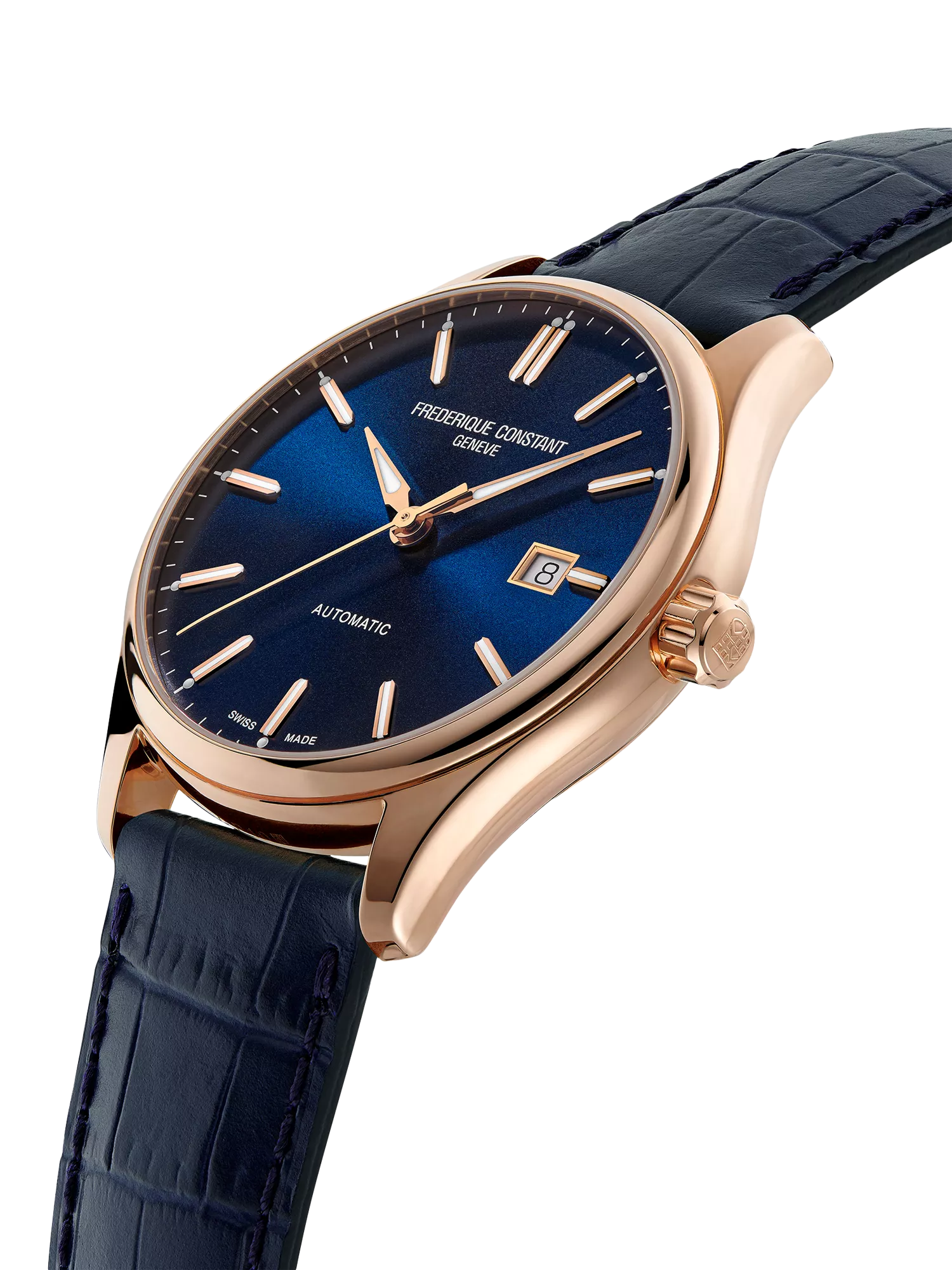 Frederique Constant watch blue dial leather strap, imported from the UK