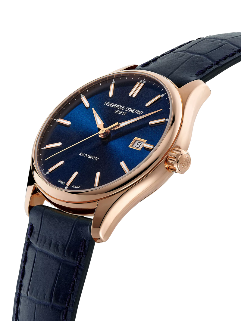 Frederique Constant watch blue dial leather strap, imported from the UK