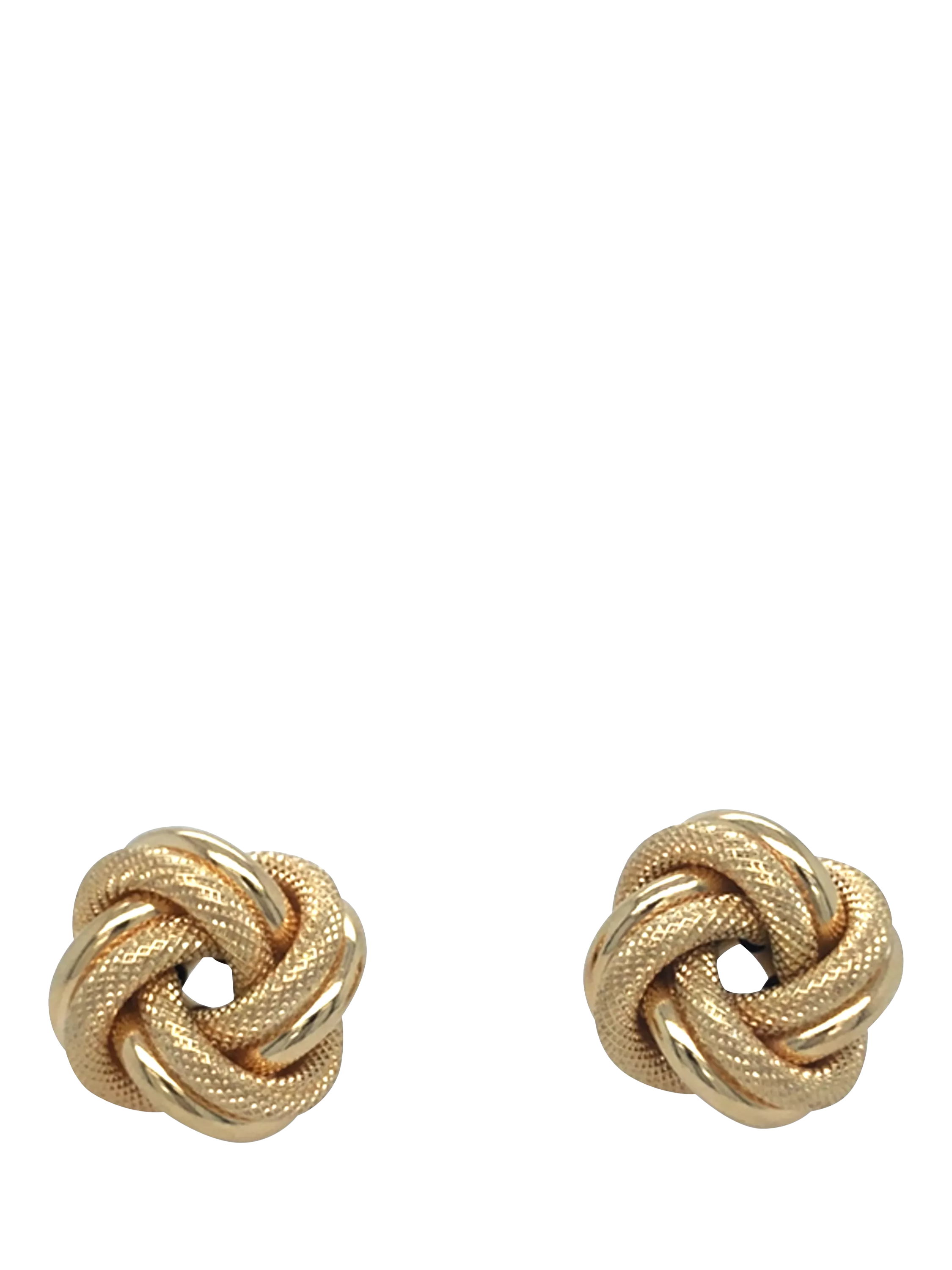 Vintage Fine Jewellery 9ct yellow gold knot stud earrings - British product