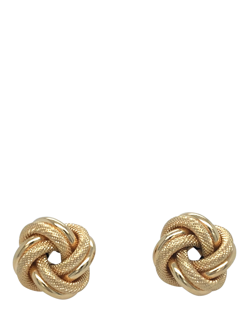Vintage Fine Jewellery 9ct yellow gold knot stud earrings - British product