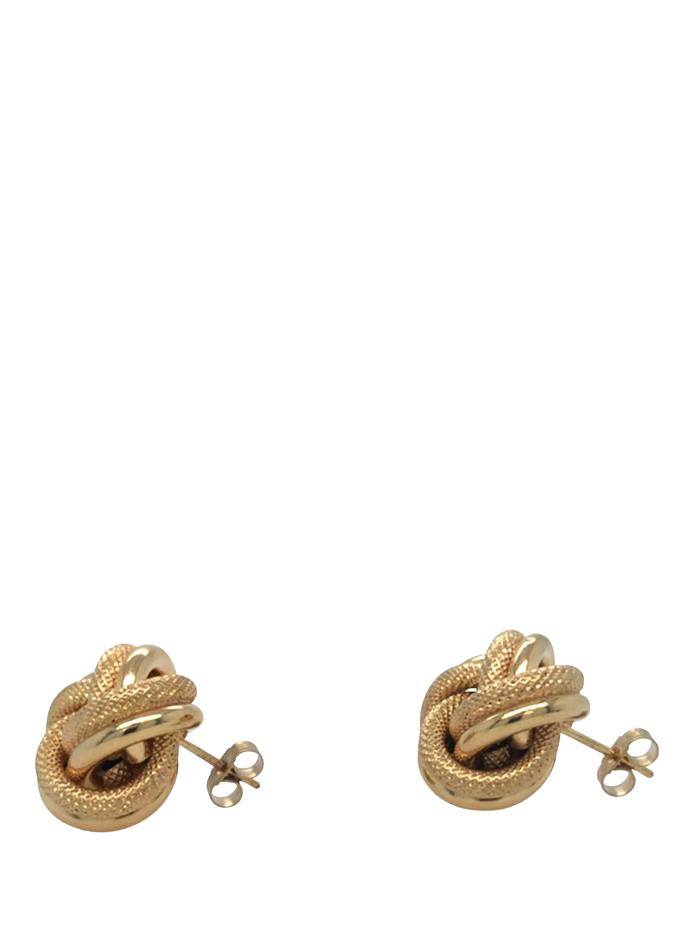 Vintage Fine Jewellery 9ct yellow gold knot stud earrings - British product